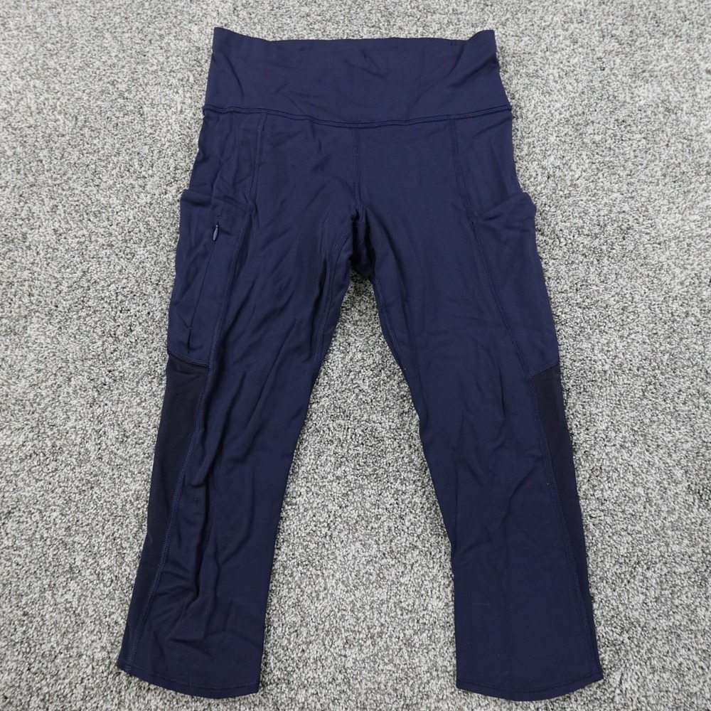 Athleta Leggings Womens S Blue Crop Yoga Pants Active Athletic Gym Stretch Flex